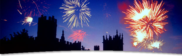 Altgeld Hall with fireworks